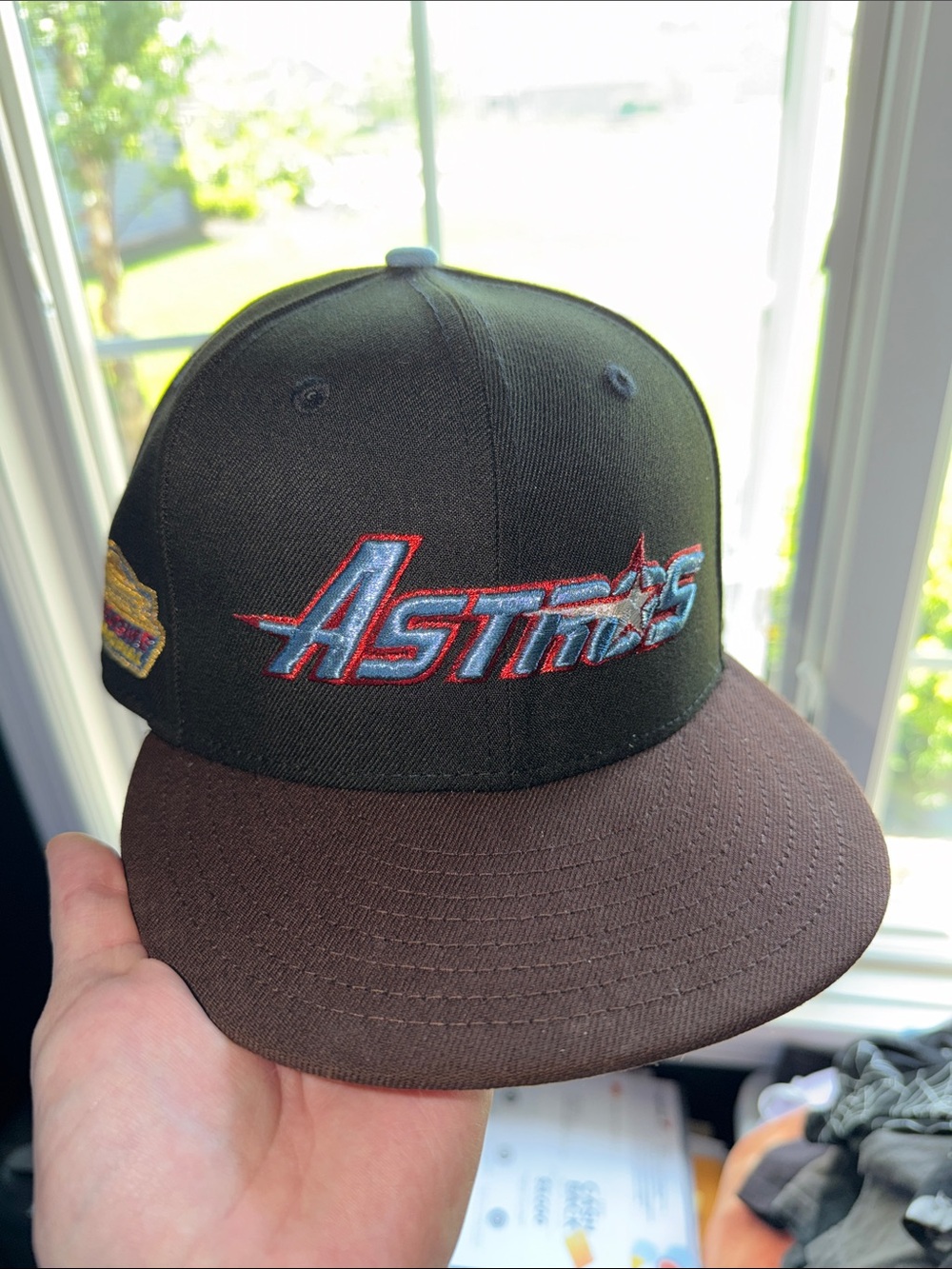 Houston Astros Black/Brown New Era 59Fifty Fitted Size 6 7/8